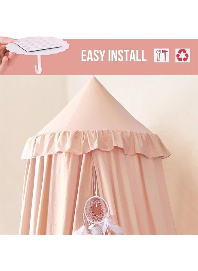 LAMAY Decor Canopy for Kids Bed, Soft Smooth Playing Tent Canopy Girls Room Decoration Princess Castle, Dreamy Mosquito Net Bedding, Children Reading Nook Canopies in Home (Color : Pink) - Image 4